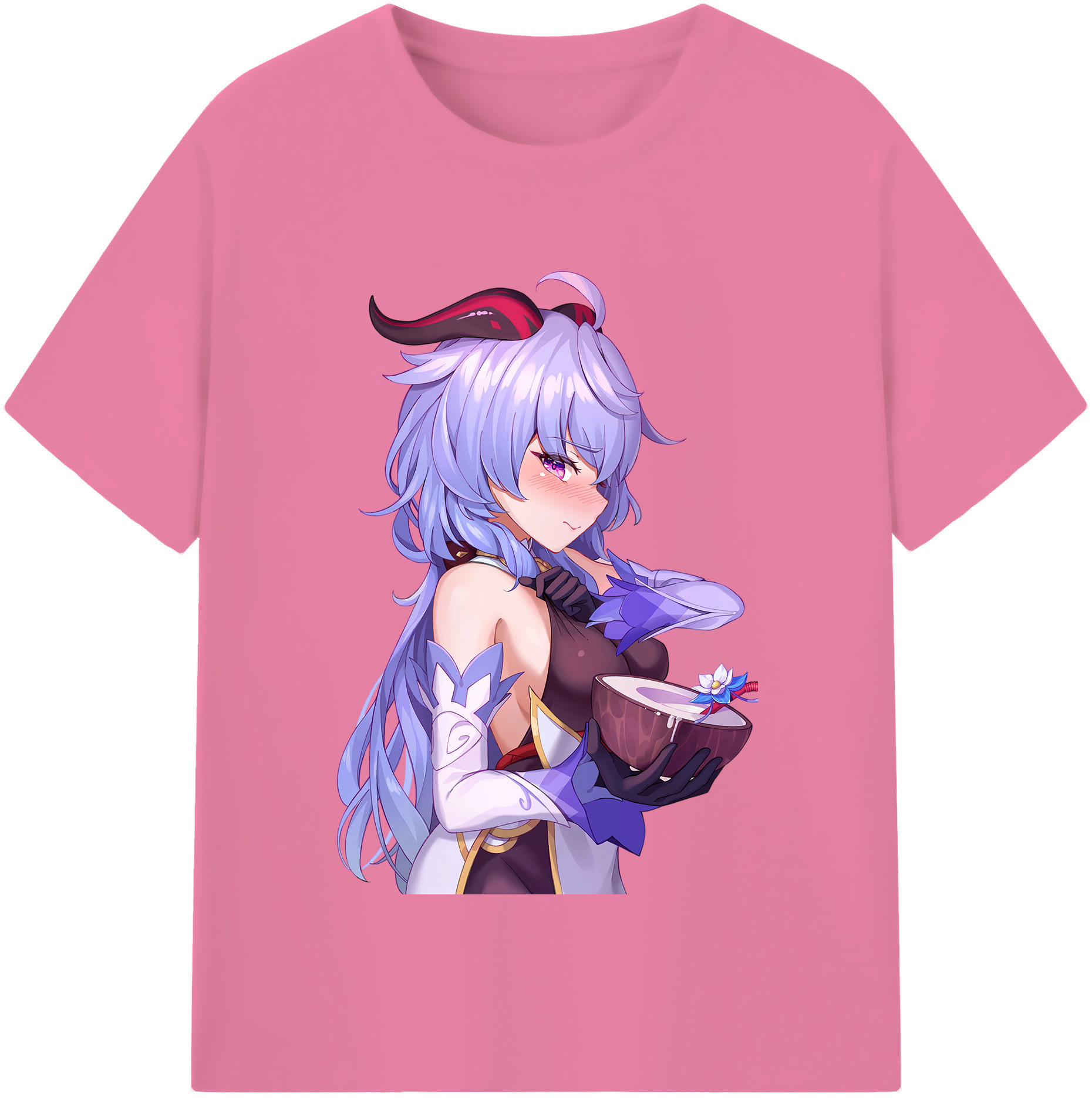 げんし神 甘雨 かんう genshin Ganyu 綿100％半袖Tシャツ（フロントプリント）